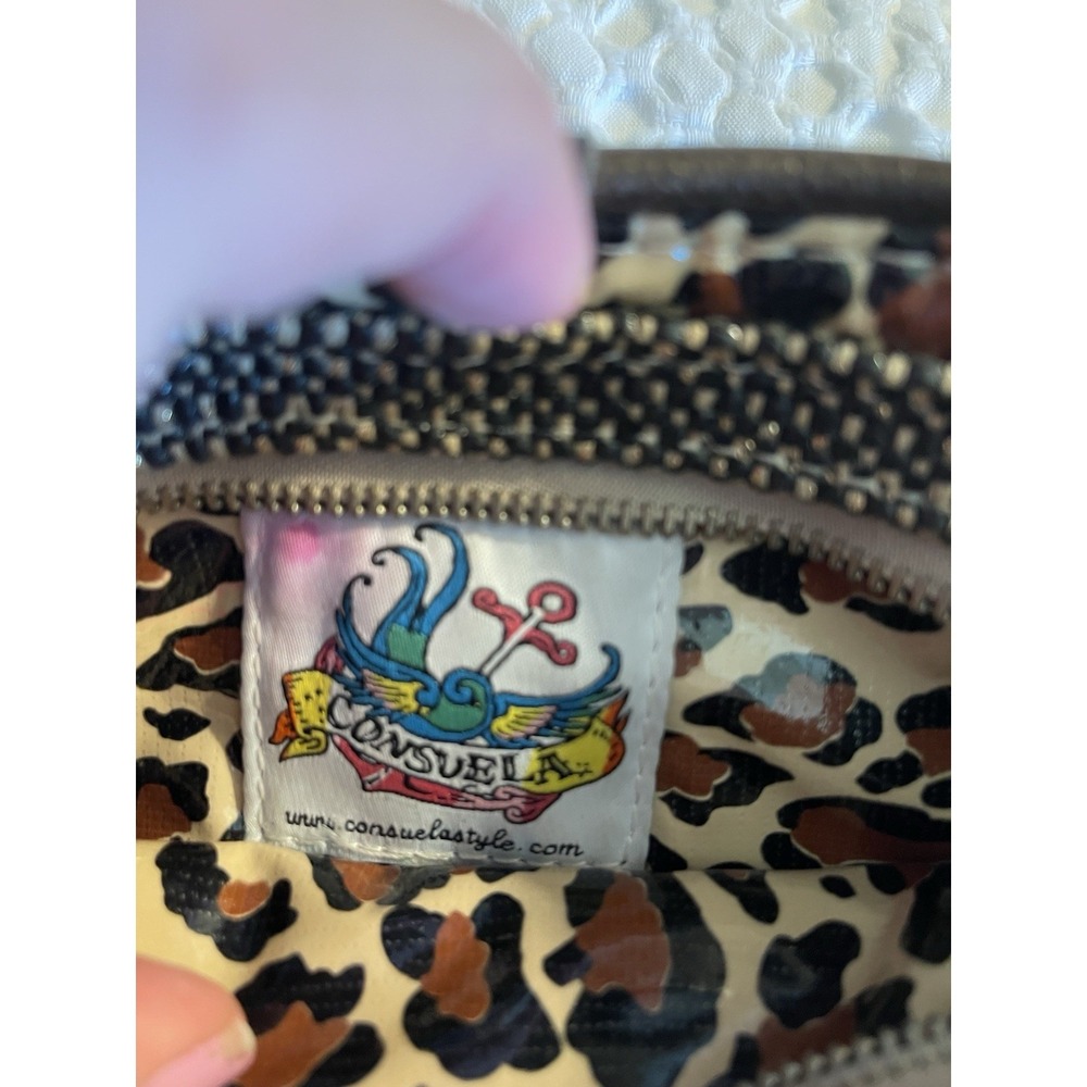 Consuela Embroidered Floral Wristlet Tweed Leopard Boho Funky Retired - Picture 5 of 12